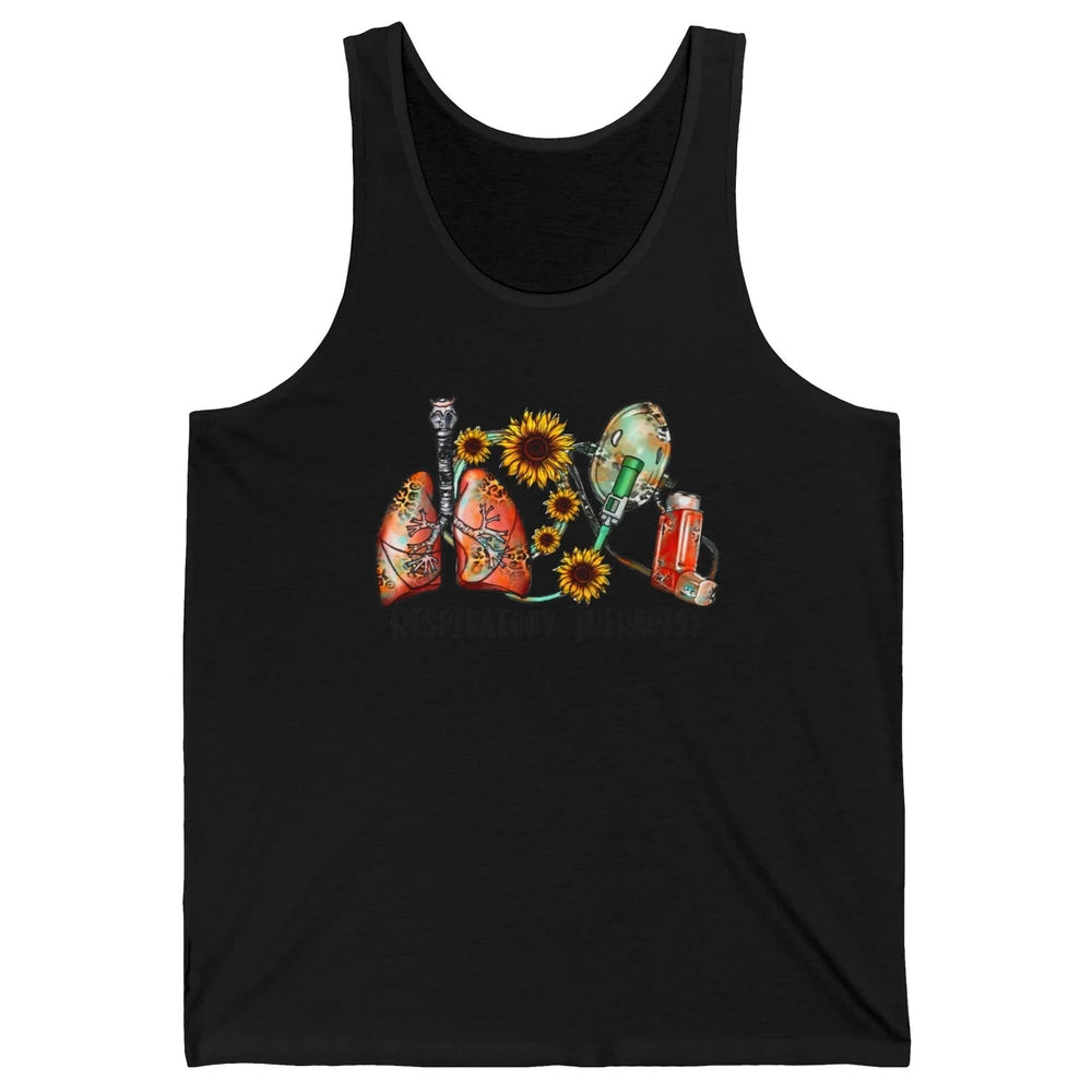 Respiratory Therapist Sunflower Lungs Breathe RT Nurse Unisex Jersey Tank