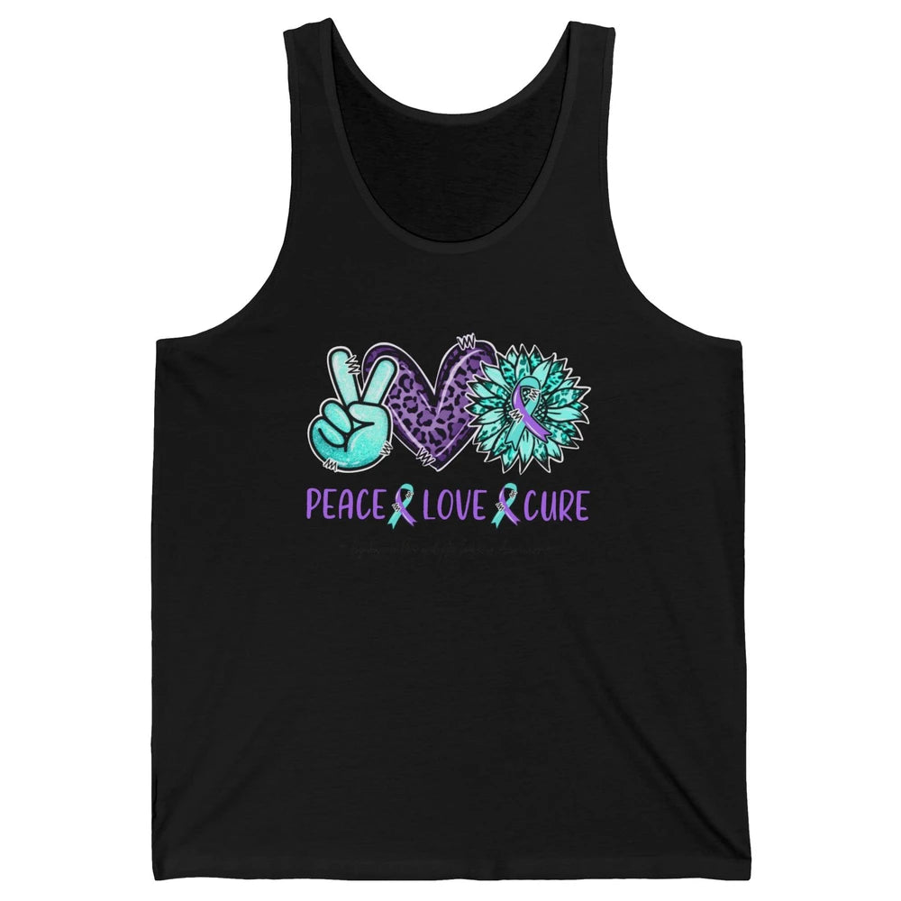 PNES Awareness Ribbon Peace Love Cure Leopard Sunflower Unisex Jersey Tank