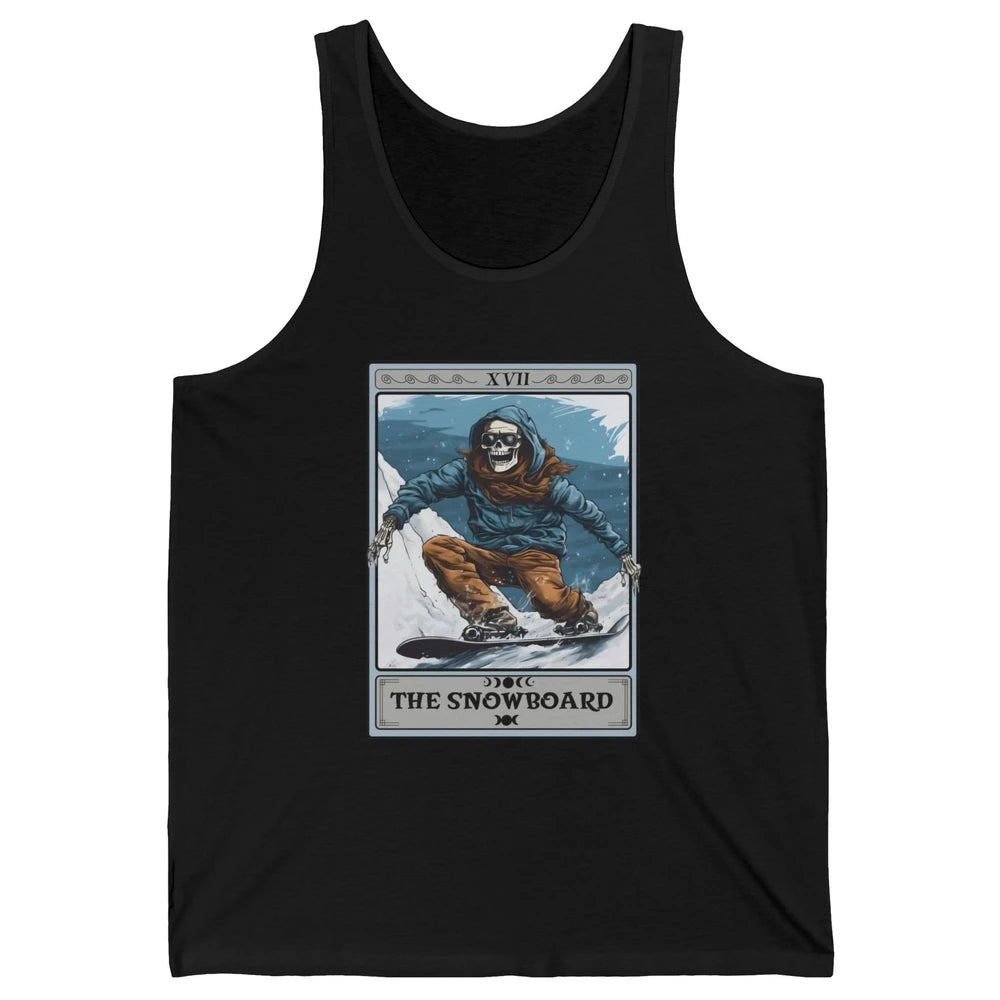 Skeleton The Snowboard Tarot Card Halloween Snowboarder Life Unisex Jersey Tank