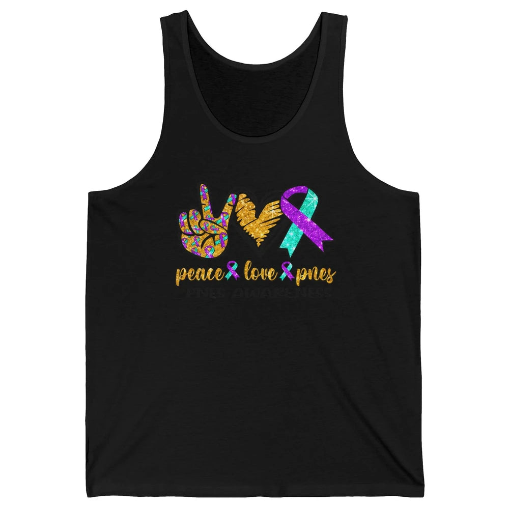 Psychogenic Non-epileptic Seizures Peace Love PNES Ribbon Unisex Jersey Tank