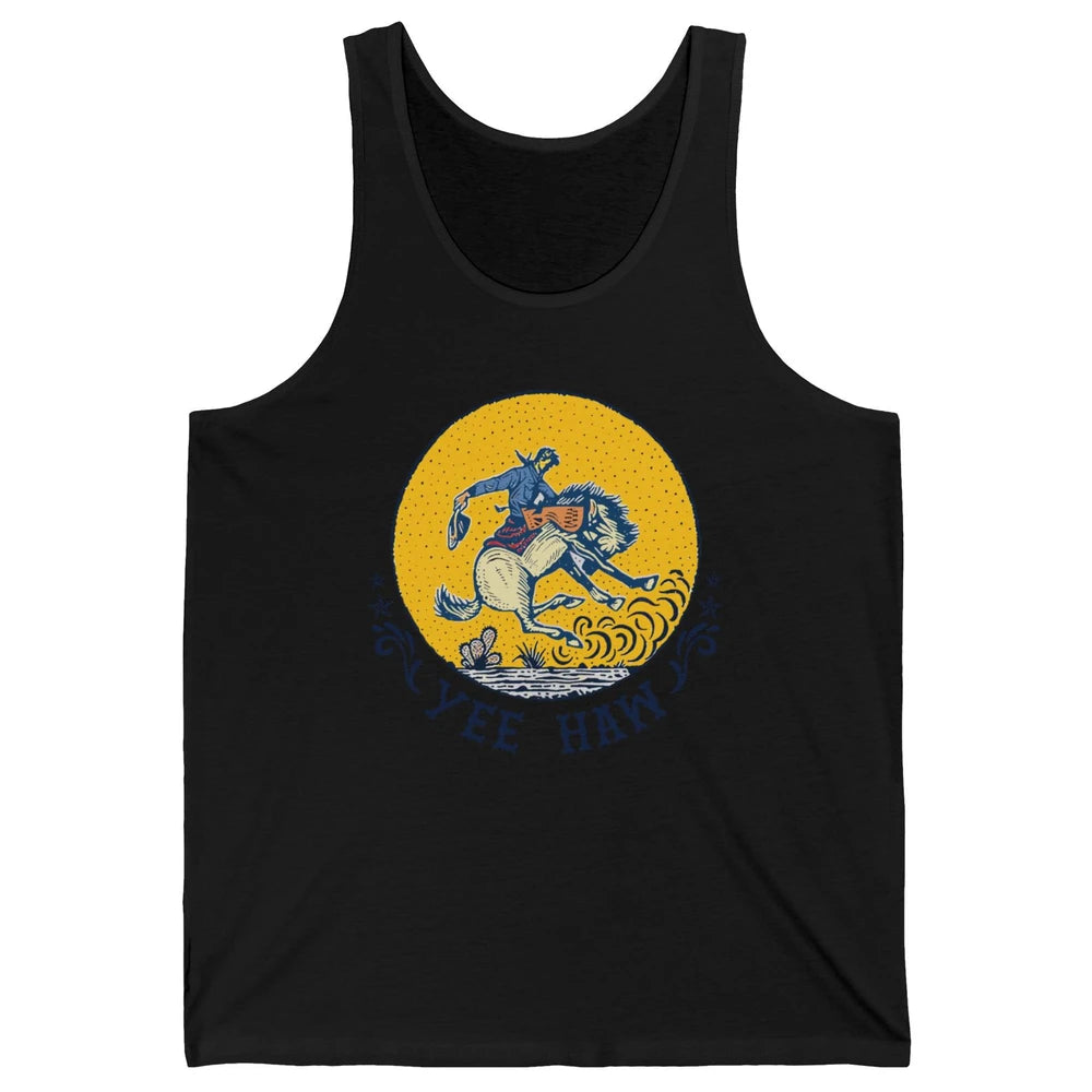 Retro Cowboy Yeehaw Western Country Cowgirls Horse Lovers Unisex Jersey Tank
