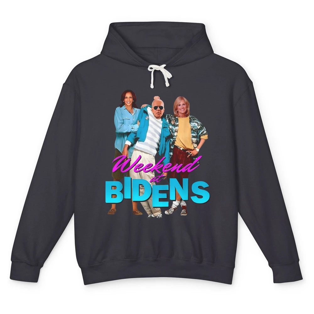 Weekend At Biden's Funny Joe Biden Anti Liberals Anti Biden Unisex Lightweight Hoodie