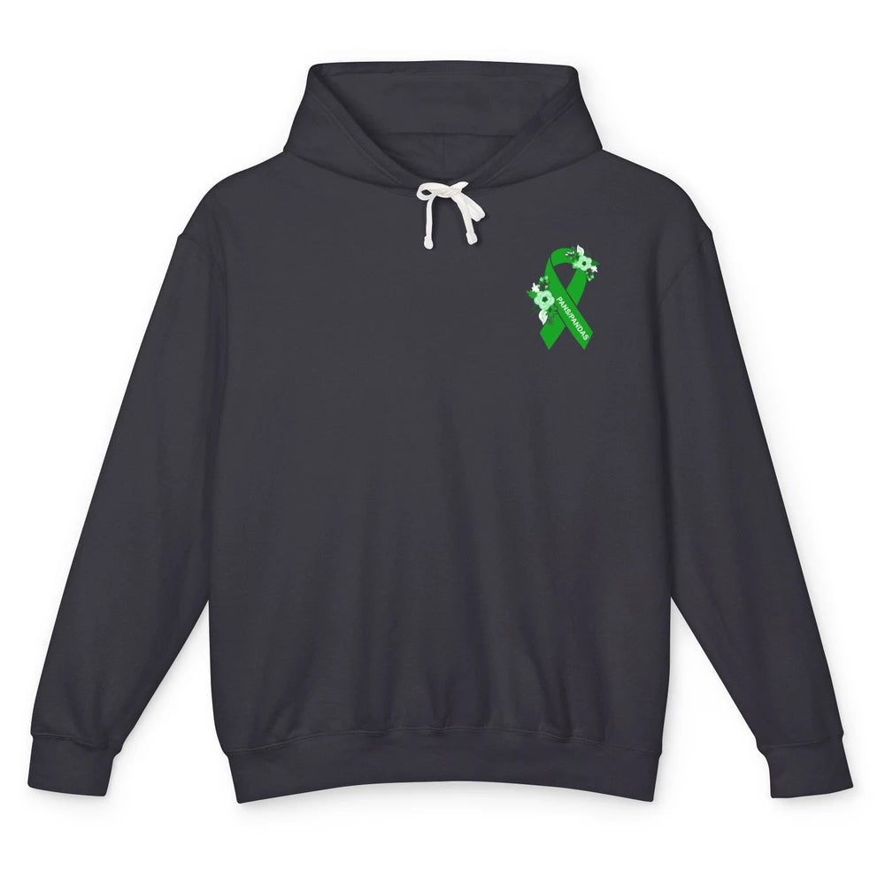 PANS/PANDAS Awareness Floral Green Ribbon Pans Disease Unisex Lightweight Hoodie