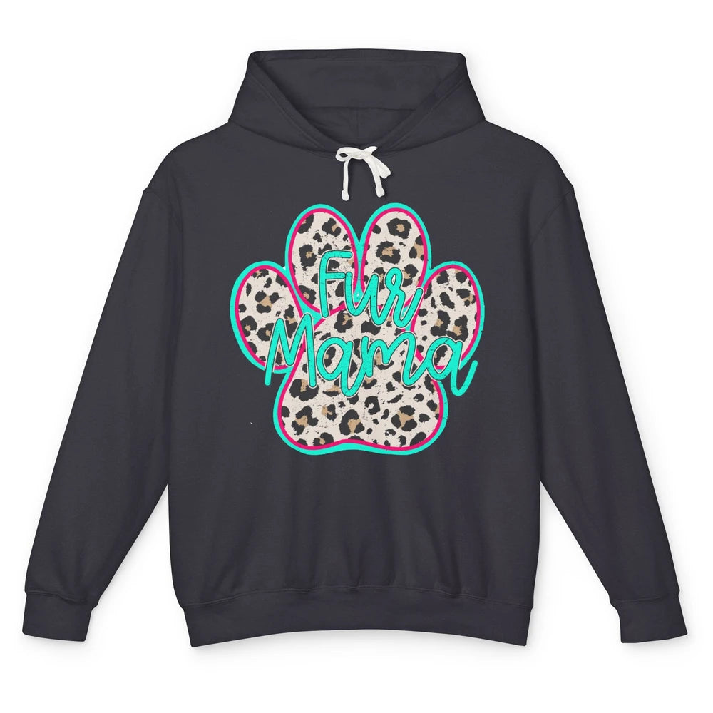 Retro Leopard Fur Mama Dog Paws Dog Mama Western Dog Mama Unisex Lightweight Hoodie