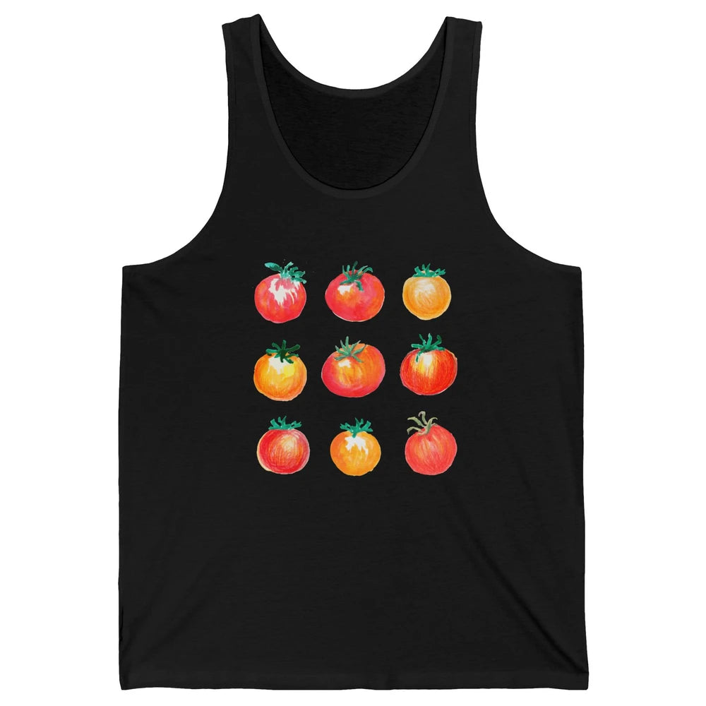 Funny Tomato Pun Hand Draw Tomatoes Watercolor Summer Foodie Unisex Jersey Tank