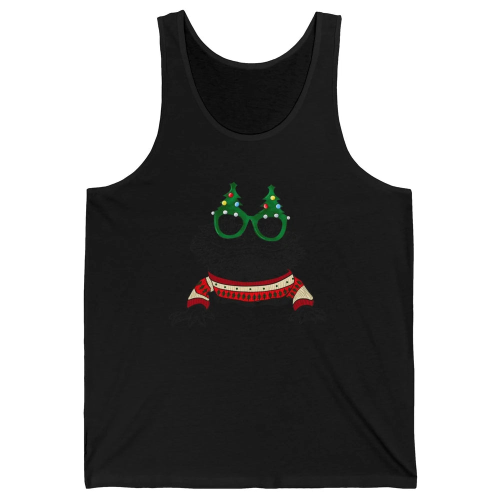 Christmas Bearded Dragon Glasses Animal Merry Xmas Gift Unisex Jersey Tank