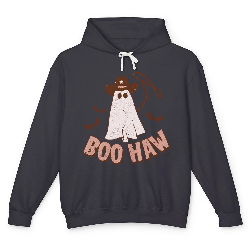 Retro Cowboo Boo Haw Ghost Fall Spooky Season Western Cowboy Unisex Lightweight Hoodie