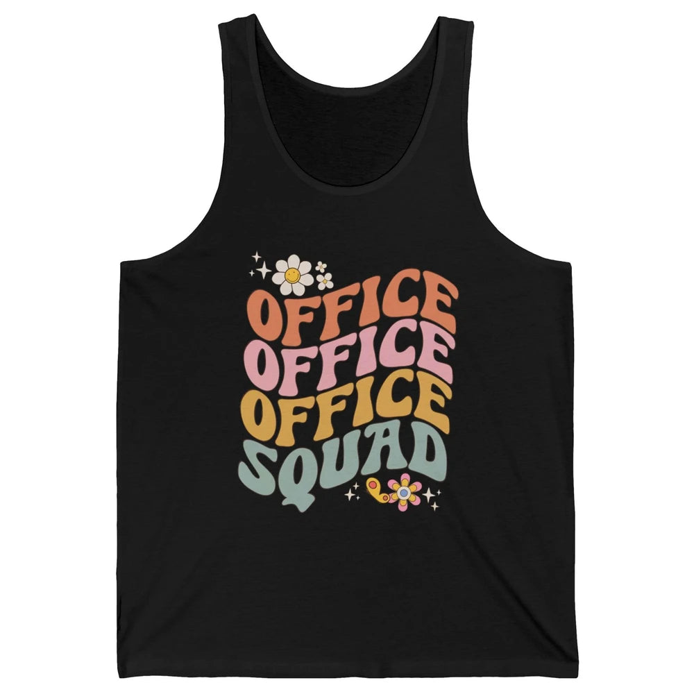 Retro Office Squad Hippie Groovy Office Staff Positive Mind Unisex Jersey Tank