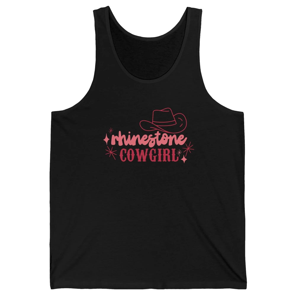 Retro Rhinestone Cowgirl Hippie Western Country Cowgirls Unisex Jersey Tank