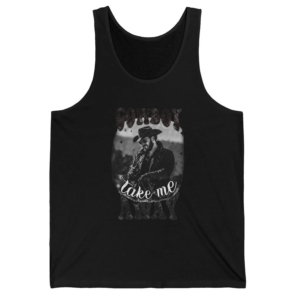 Retro Cowboy Take Me Away Western Country Music Cowboy Gift Unisex Jersey Tank
