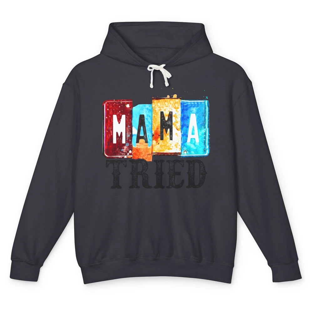 Retro Mama Tried Beer Mama Western Country Mama Cowgirl Gift Unisex Lightweight Hoodie
