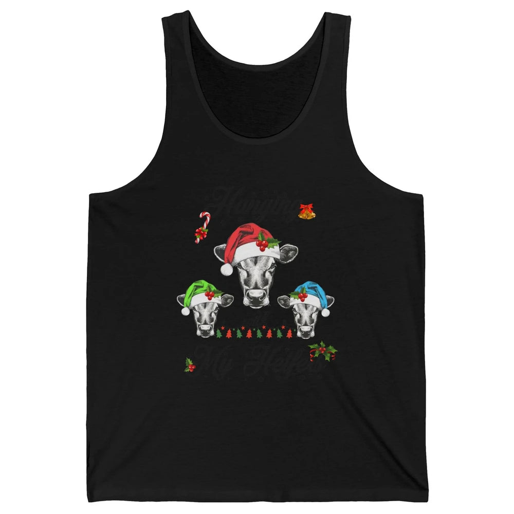 Funny Hanging With My Heifers Santa Heifer Christmas Costume Unisex Jersey Tank