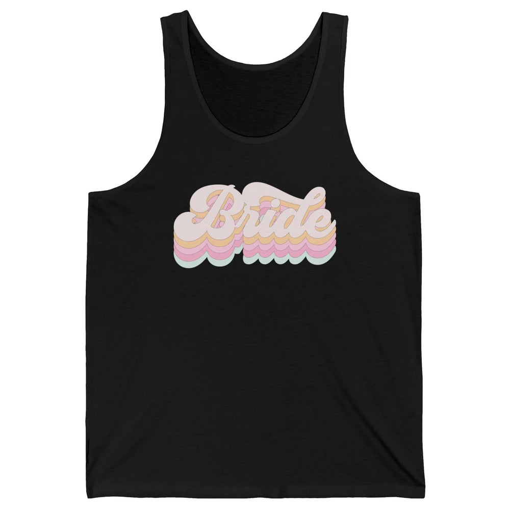 Retro 70s Bride Bachelorette Bridal Party Engagement Trendy Unisex Jersey Tank