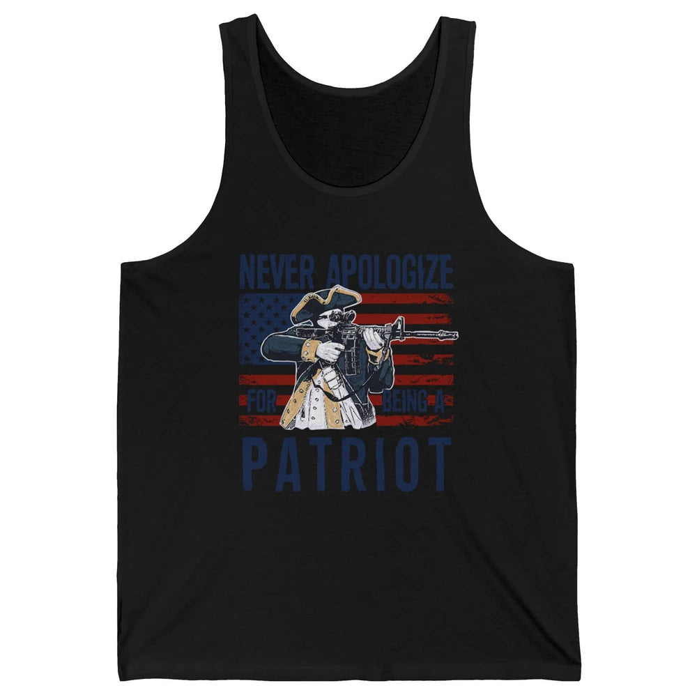 Never Apologize For Being A Patriot US Flag American Pride Unisex Jersey Tank