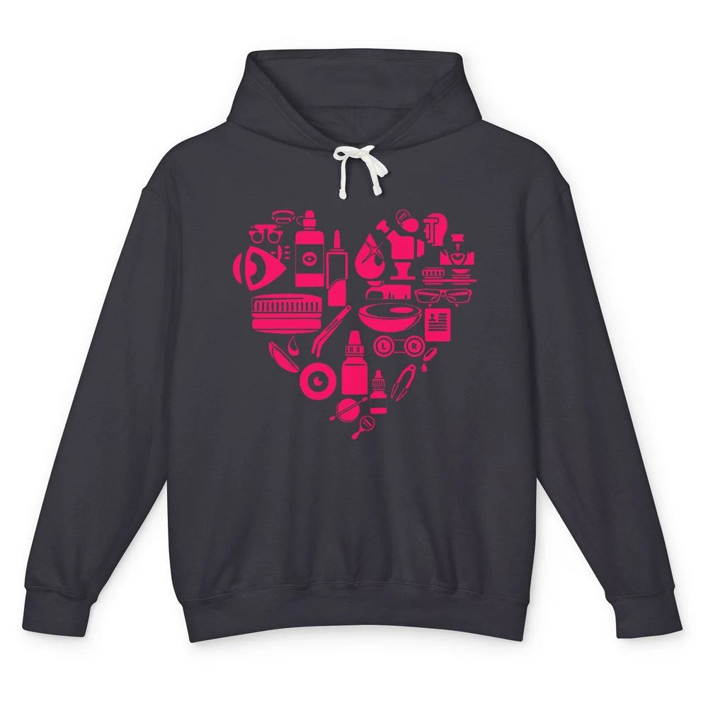 Optometrist Tools Heart Eye Doctor Optician Ophthalmic Tech Unisex Lightweight Hoodie