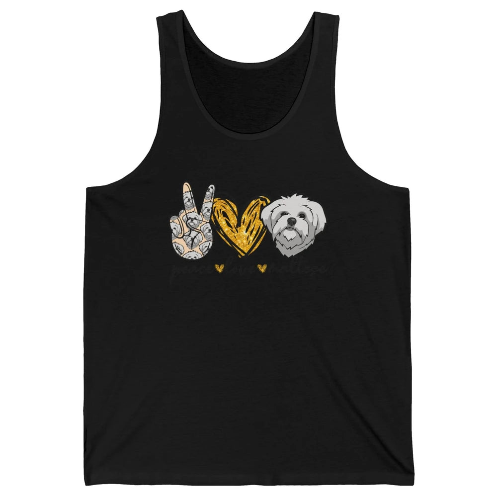 Peace Love Maltese Dog Maltese Dad Mom Mothers Fathers Day Unisex Jersey Tank