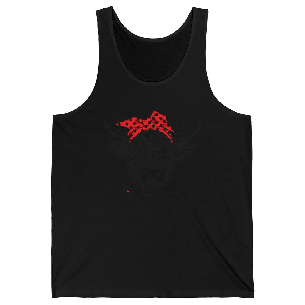 Funny Highland Cow Not Today Heifer Cow Lovers Farmer Gift Unisex Jersey Tank