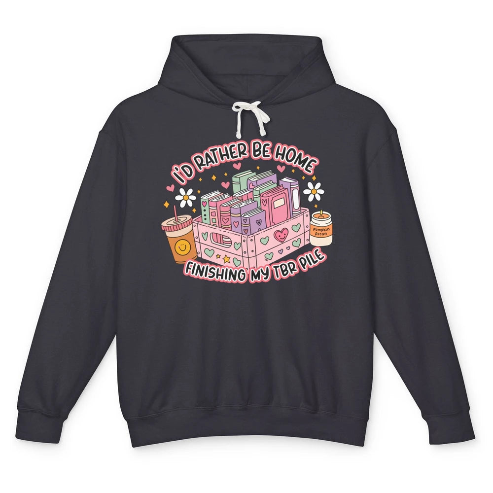 Retro Groovy TBR Book Readers Be Home Finishing My TBR Pile Unisex Lightweight Hoodie