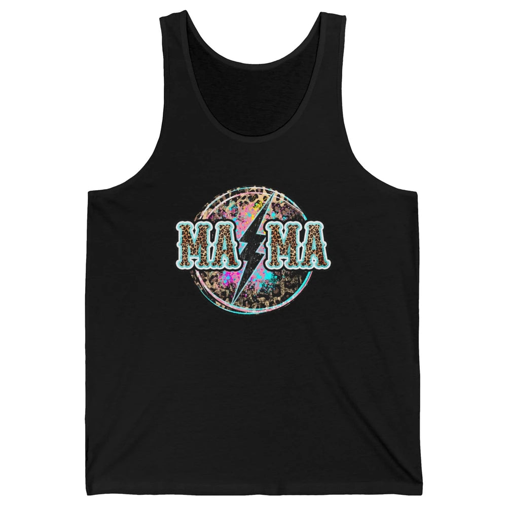 Retro Leopard Mama Lightning Bolt Western Country Bad Moms Unisex Jersey Tank
