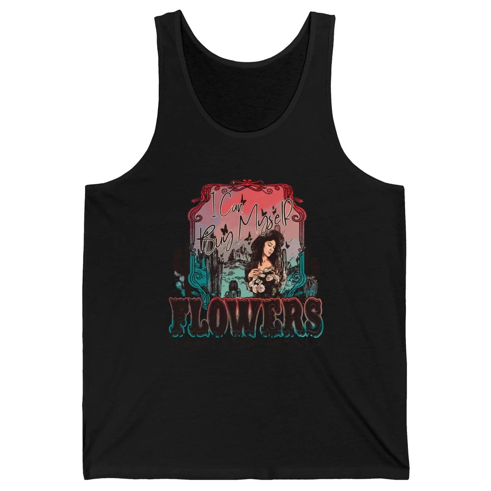 Retro Cowgirl Desert I Can Buy Myself Flower Western Country Unisex Jersey Tank