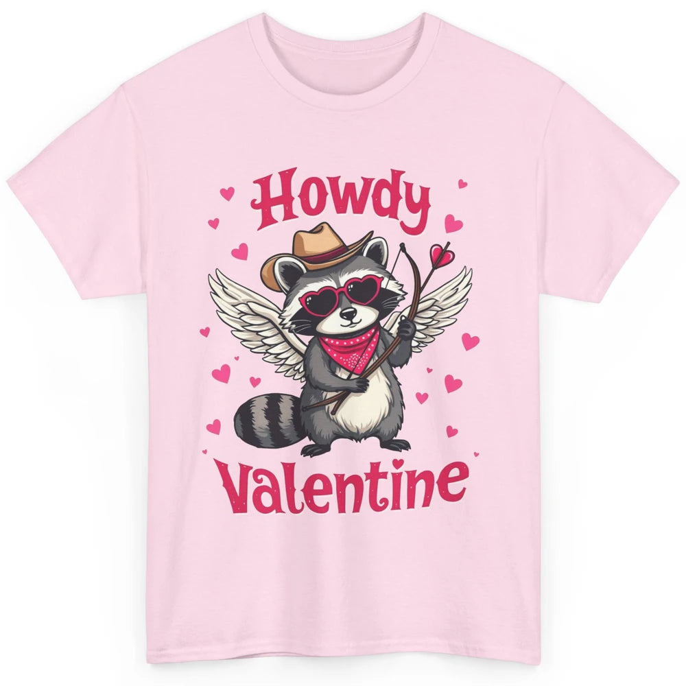 Howdy Valentine Cowboy Hat Cupid Raccoon Funny Opossum Love Heart Cute Western Possum Rodeo Classic Unisex T-Shirt