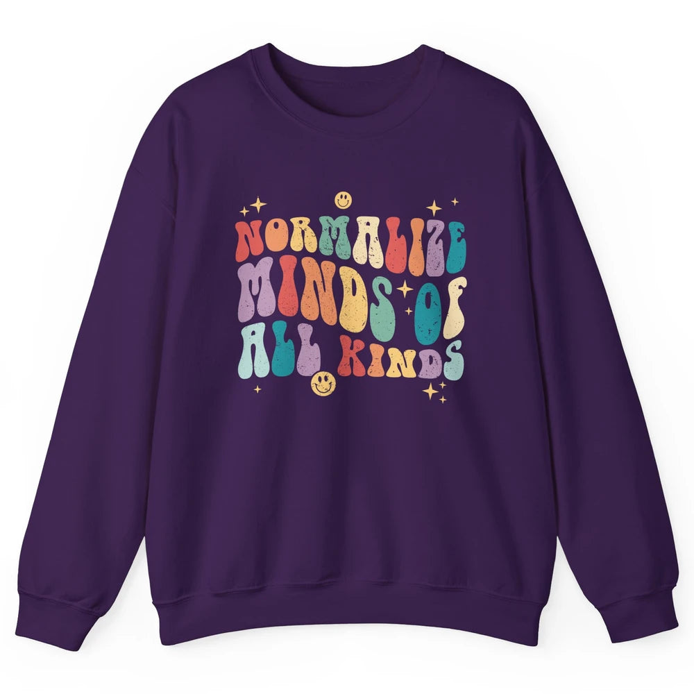 Retro Autism Normalize Minds Of All Kinds Neurodiversity Unisex Crewneck Sweatshirt