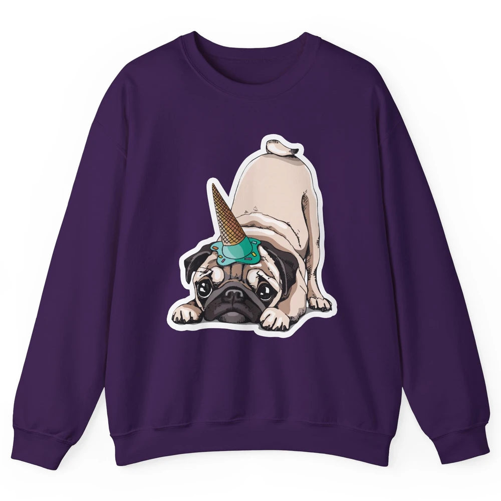 Puppy Pugs Funny Unicorn Pug Dog Lovers Gift Cute Pug Dog Unisex Crewneck Sweatshirt