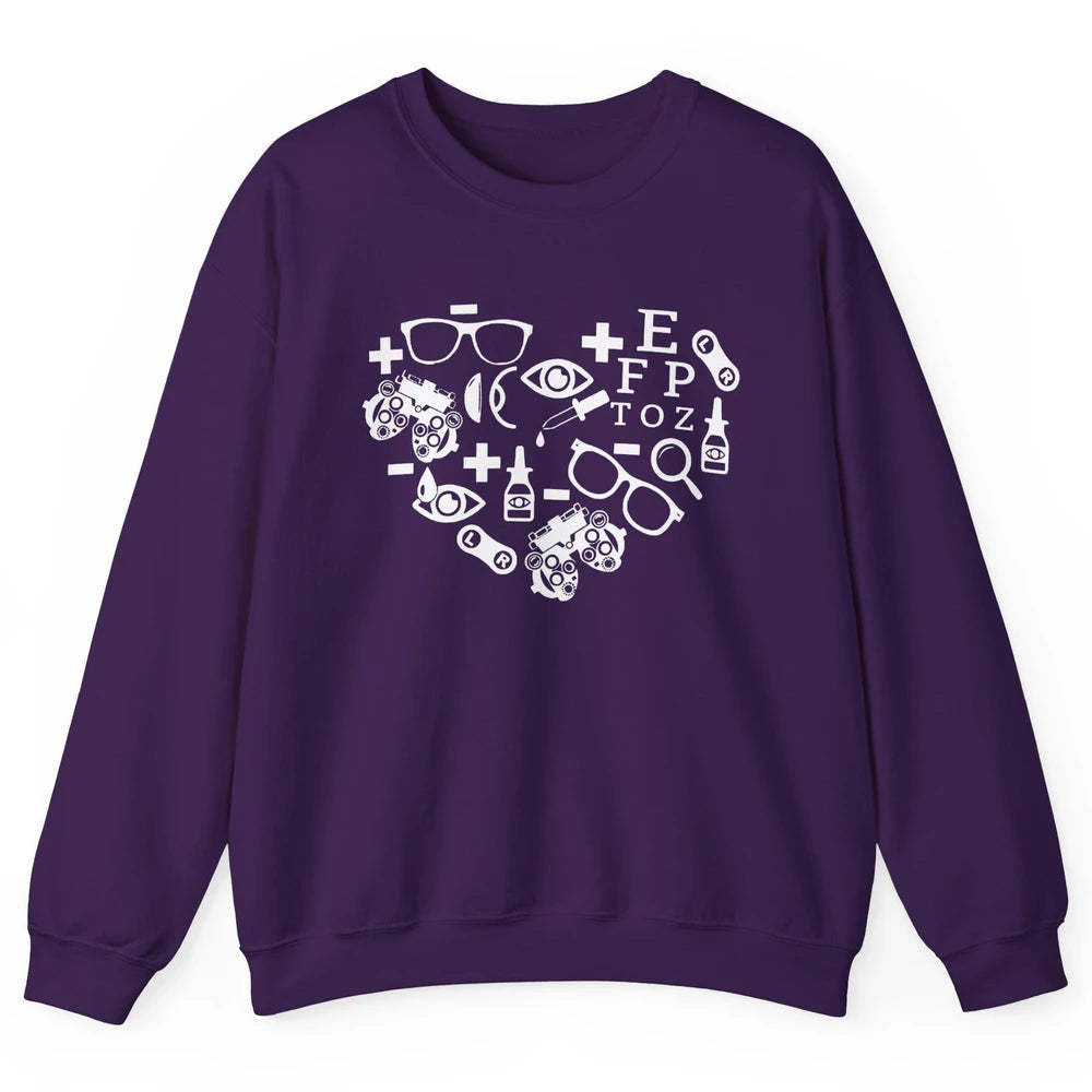 Optometrist Symbols Heart Optician Sight Squad Optometry Unisex Crewneck Sweatshirt