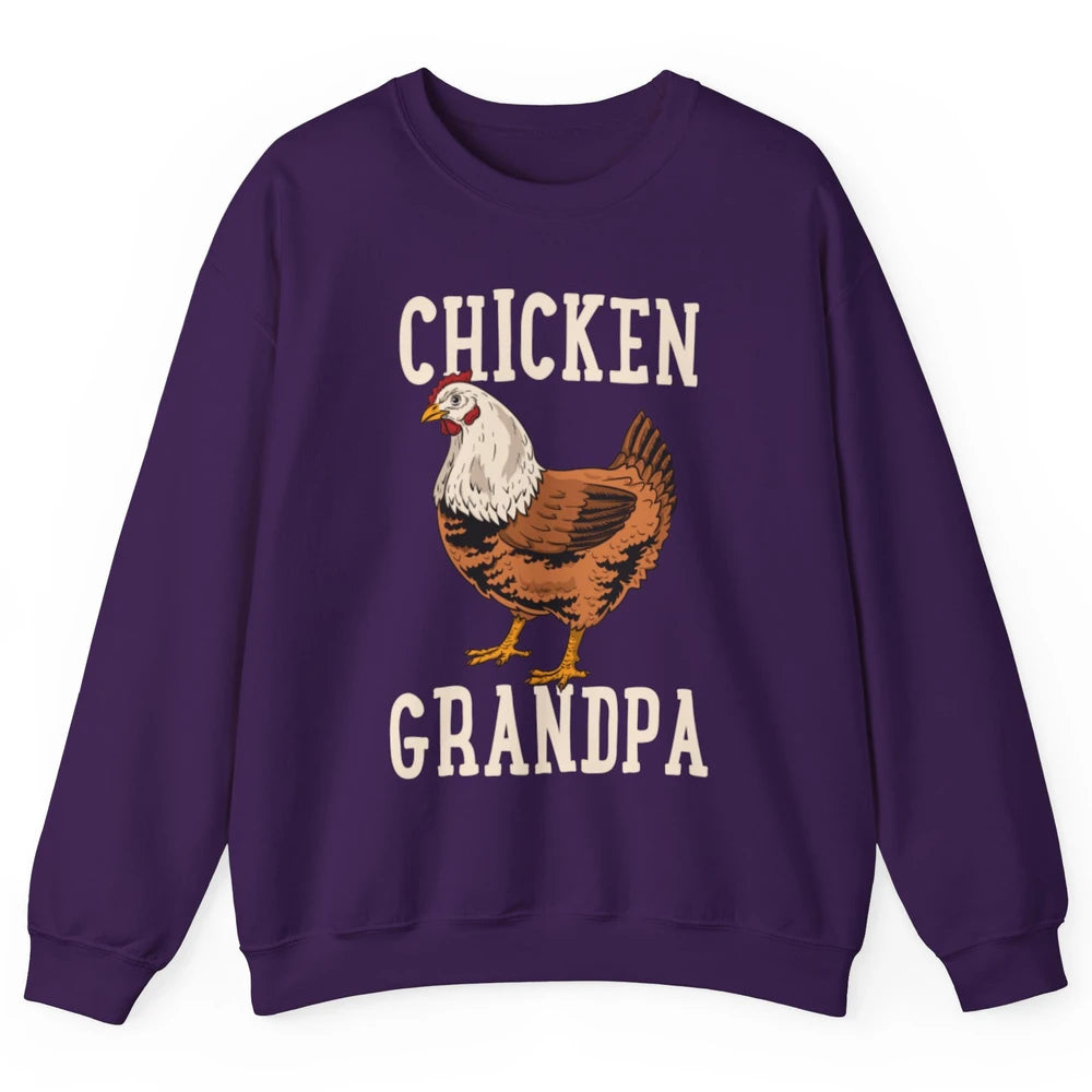 Retro Chicken Grandpa Funny Grandfather Vintage Farm Animal Unisex Crewneck Sweatshirt