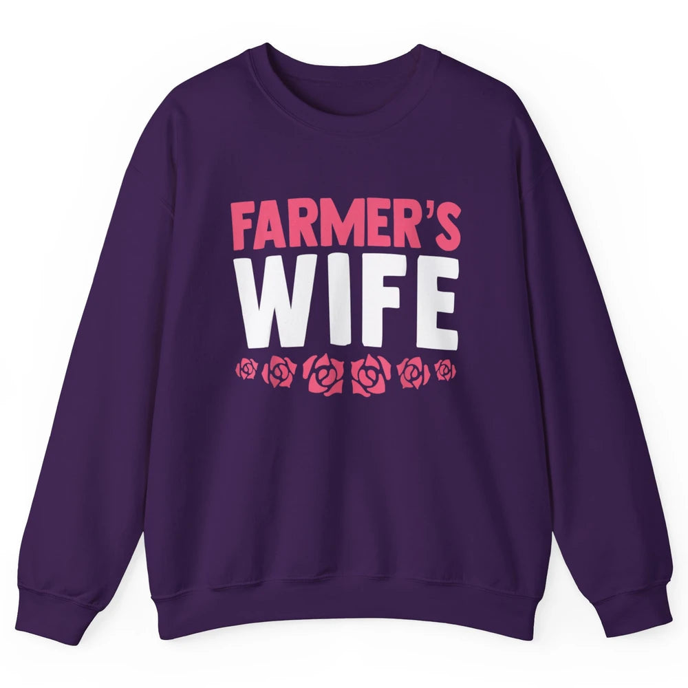 Retro Farmer Wife Funny Farm Lovers Farming Women Western Unisex Crewneck Sweatshirt