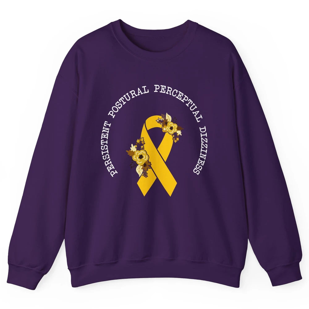 Persistent Postural-perceptual Dizziness PPPD Yellow Ribbon Unisex Crewneck Sweatshirt
