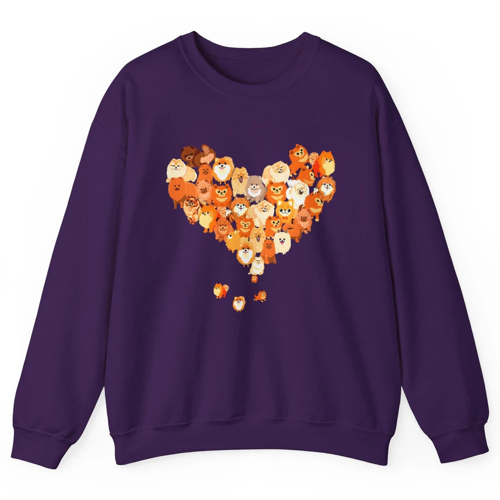 Pomeranian Heart Cute Pomeranian Dog Lovers Gift My Pet Love Unisex Crewneck Sweatshirt