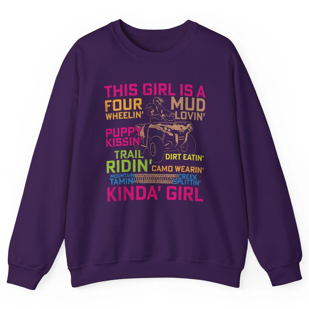 Retro Mud Quad Princess UTV ATV Rider 4 Wheel SXS Offroad Unisex Crewneck Sweatshirt