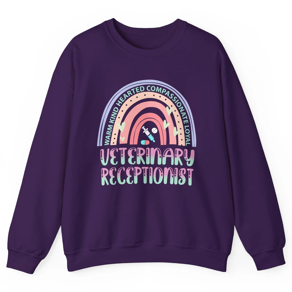 Pink Rainbow Veterinarian Receptionist Dog Recue Dog Mom Unisex Crewneck Sweatshirt
