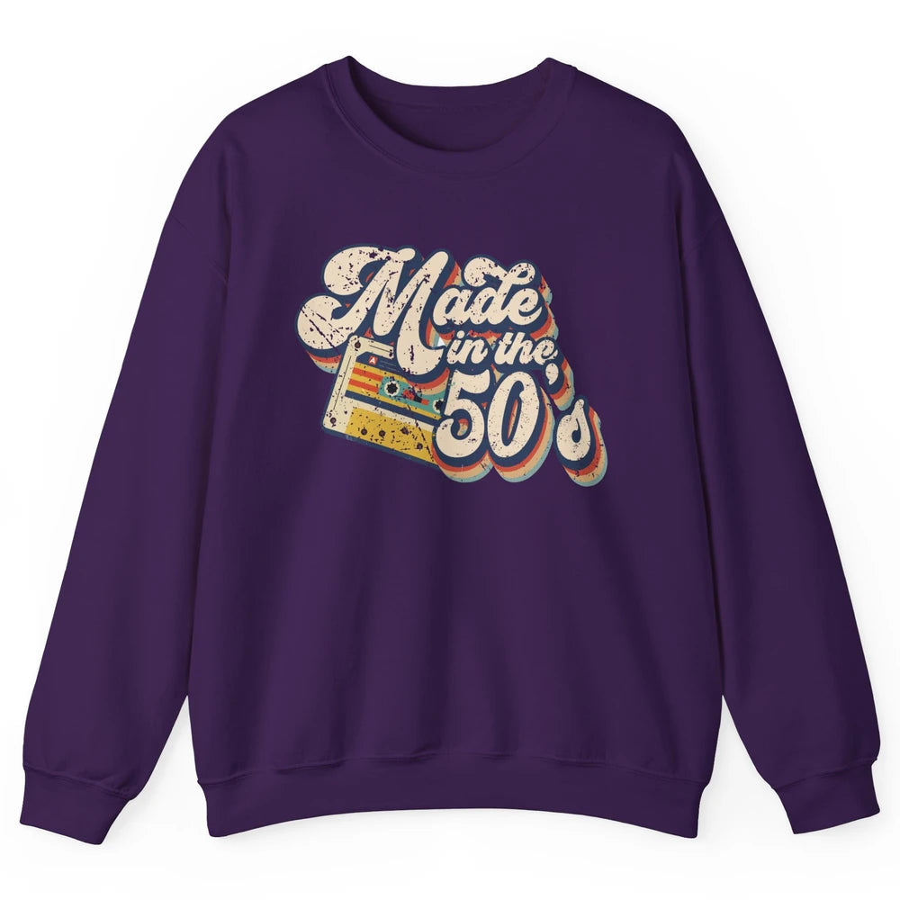 Retro Cassette Made In The 50's 1950s Born Birthday Day Gift Unisex Crewneck Sweatshirt