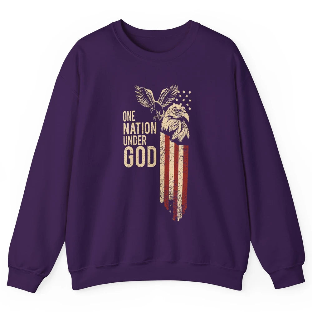 One Nation Under God Flag 4th Of July Independence Patriotic Unisex Crewneck Sweatshirt