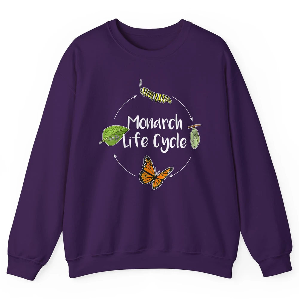 Monarch Life Cycle Cute Butterfly Caterpillar Humor Animal Unisex Crewneck Sweatshirt