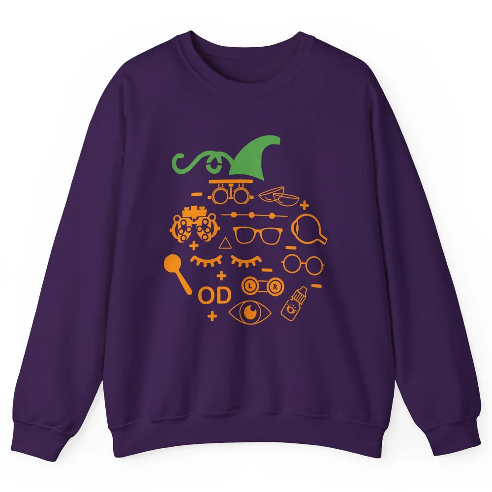 Optometry Glasses Pumpkin Halloween Optometrist Optician Unisex Crewneck Sweatshirt