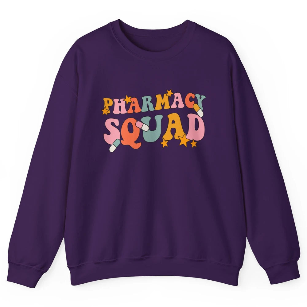 Pharmacy Squad Pharmacist Groovy Halloween Spooky Season Unisex Crewneck Sweatshirt