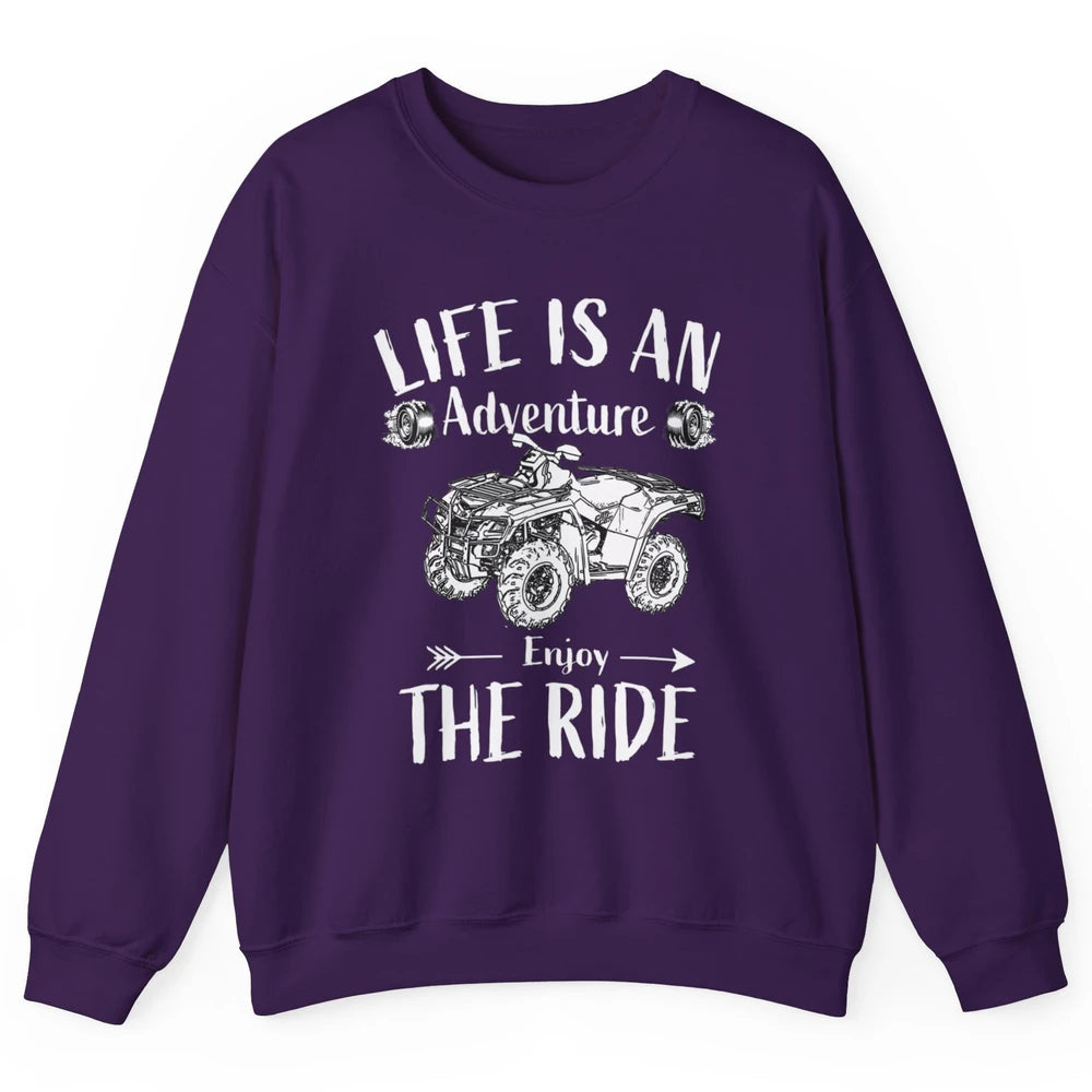 Retro Enjoy The Ride ATV Rider UTV Mud Riding SXS Offroad Unisex Crewneck Sweatshirt