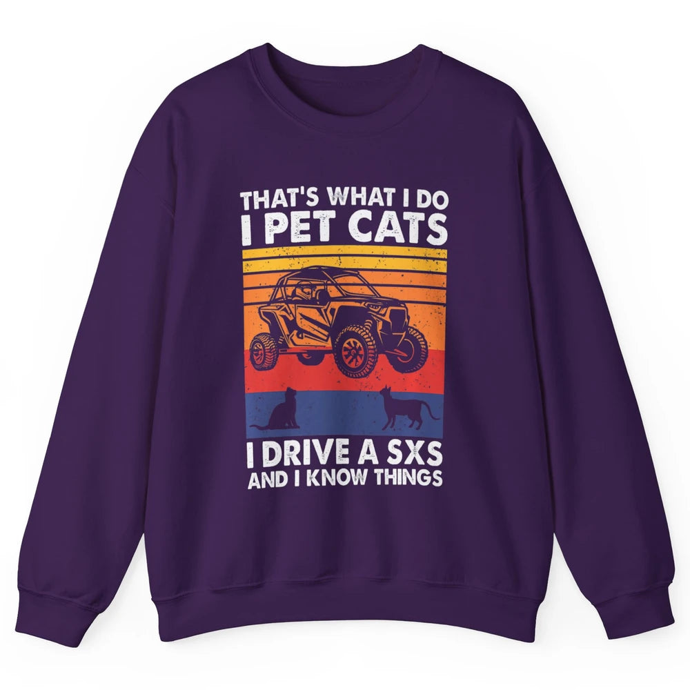 Pet Cat Racing Retro Mud UTV Riding Dirty SXS Rider Offroad Unisex Crewneck Sweatshirt