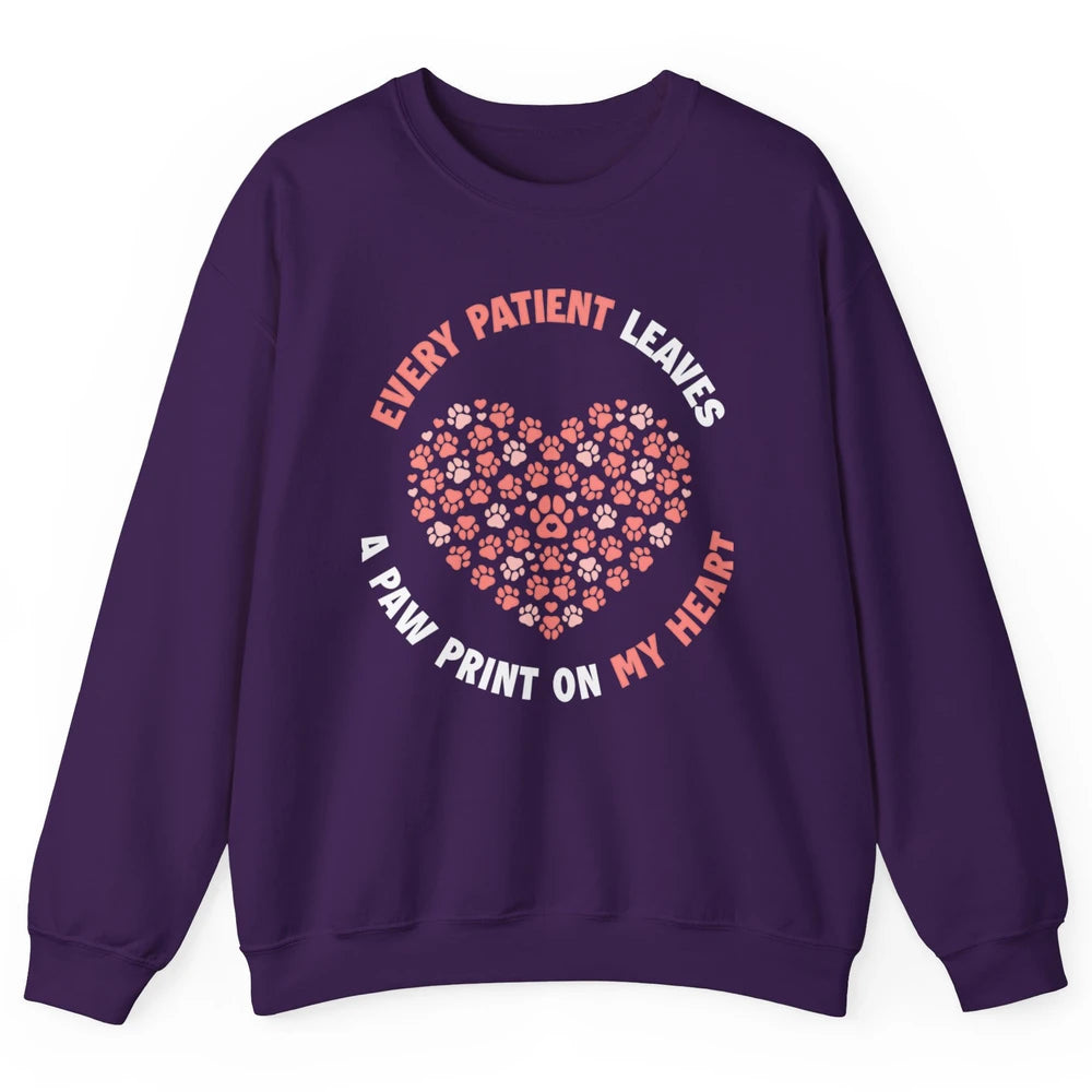 Patient Leaves Paw Heart Veterinarian Love Vet Tech Animal Unisex Crewneck Sweatshirt