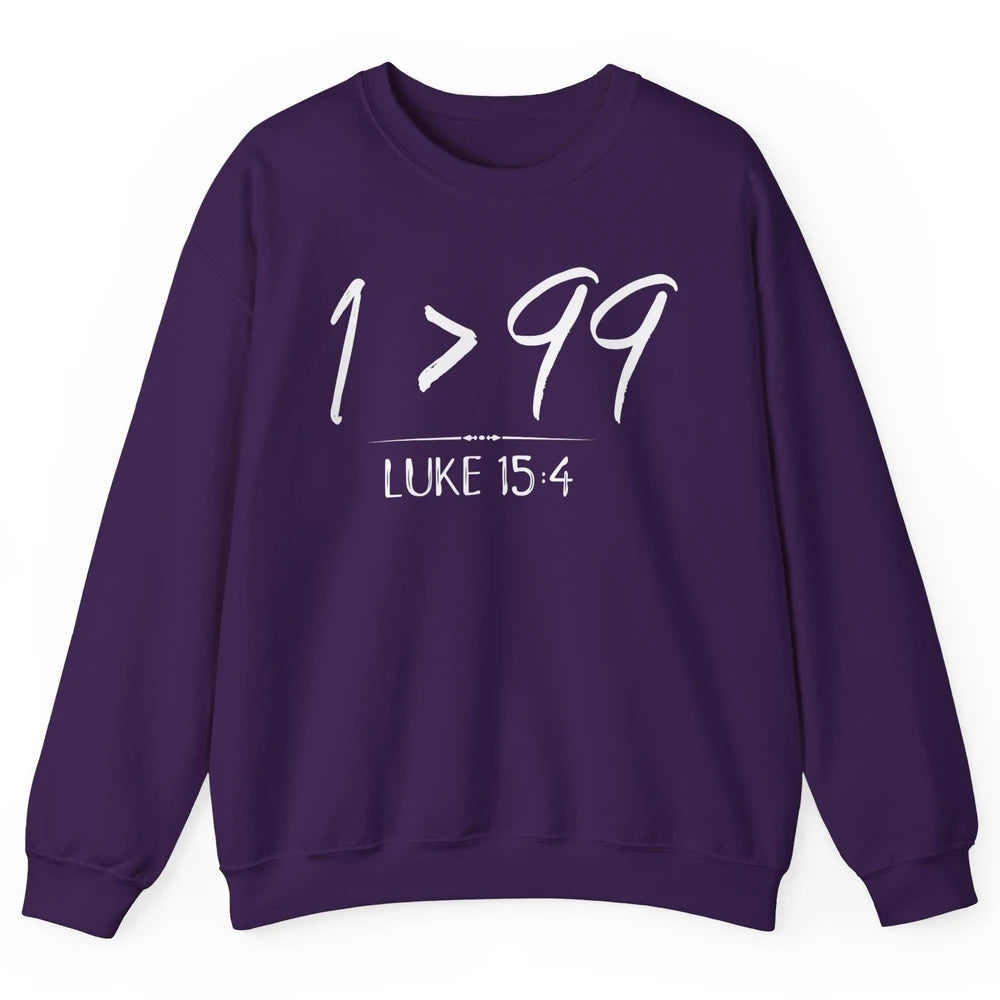Retro He Left The 99 Rescue Me Christian Jesus Christ Bible Unisex Crewneck Sweatshirt