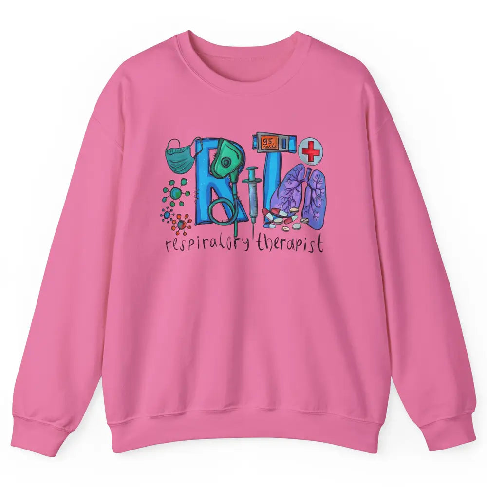 Respiratory Therapist Western Respiratory Therapy Hand Drawn Unisex Crewneck Sweatshirt