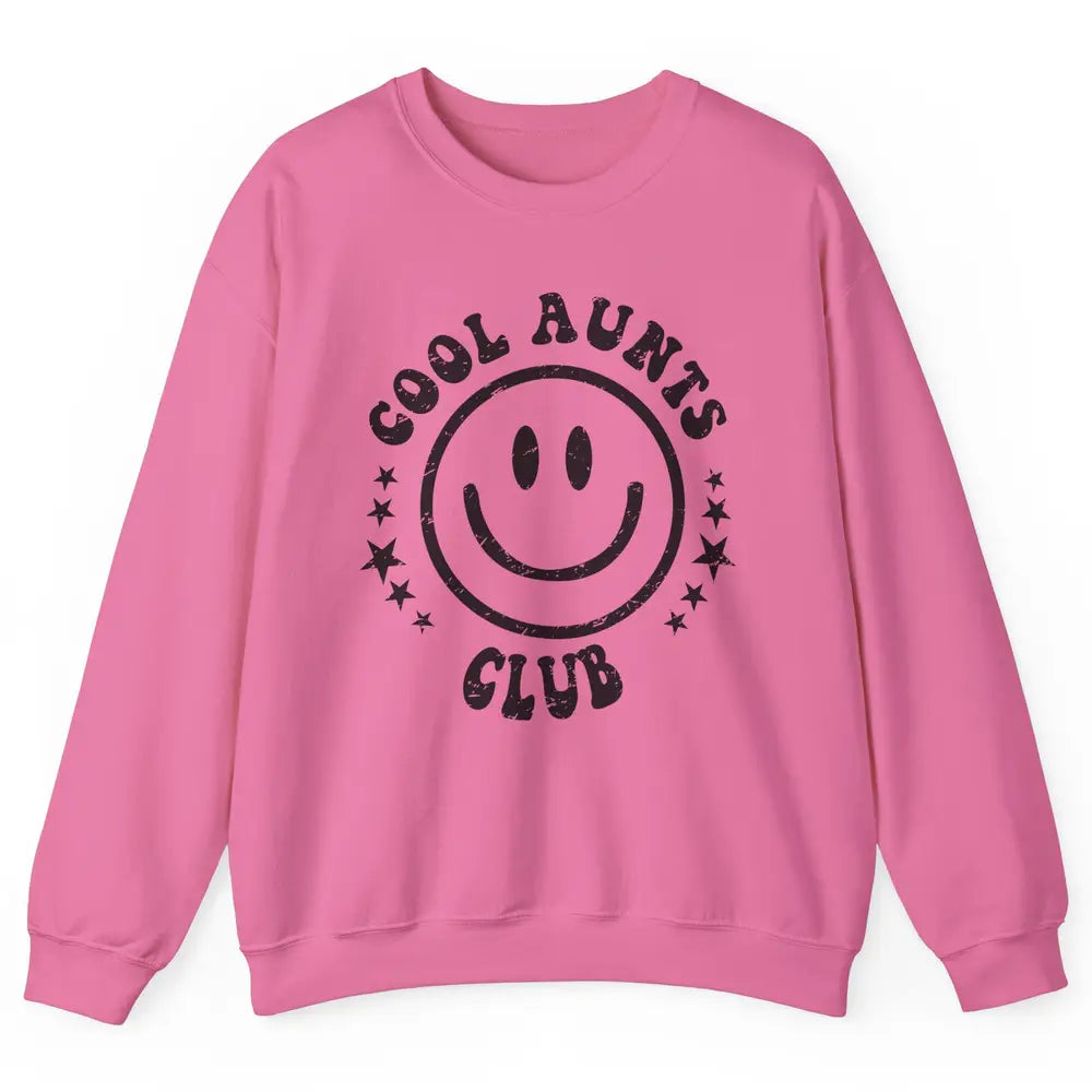 Retro Cool Aunts Club Funny Smiling Face Auntie Sister Gift Unisex Crewneck Sweatshirt