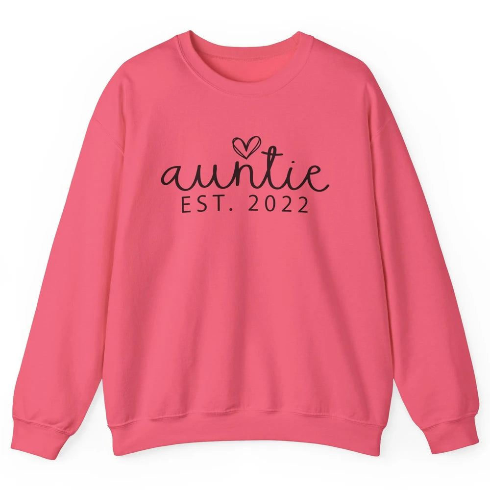 Promoted To Auntie Est 2022 Auntie Sister Pregnancy Reveal Unisex Crewneck Sweatshirt