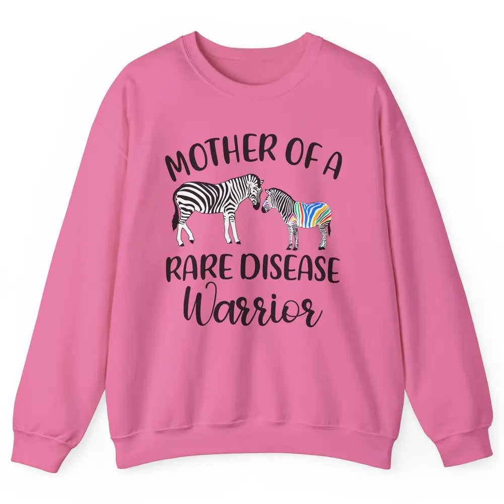 Mother Of A Rare Disease Warrior Zebra Rare Disease Mom Unisex Crewneck Sweatshirt