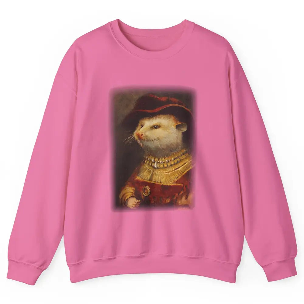 Retro Noble Opossum Young Gallant Western Opossum Art Unisex Crewneck Sweatshirt