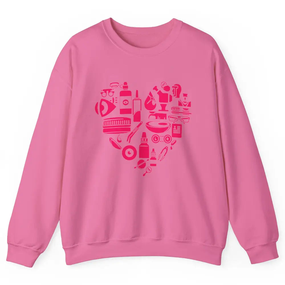 Optometrist Tools Heart Eye Doctor Optician Ophthalmic Tech Unisex Crewneck Sweatshirt