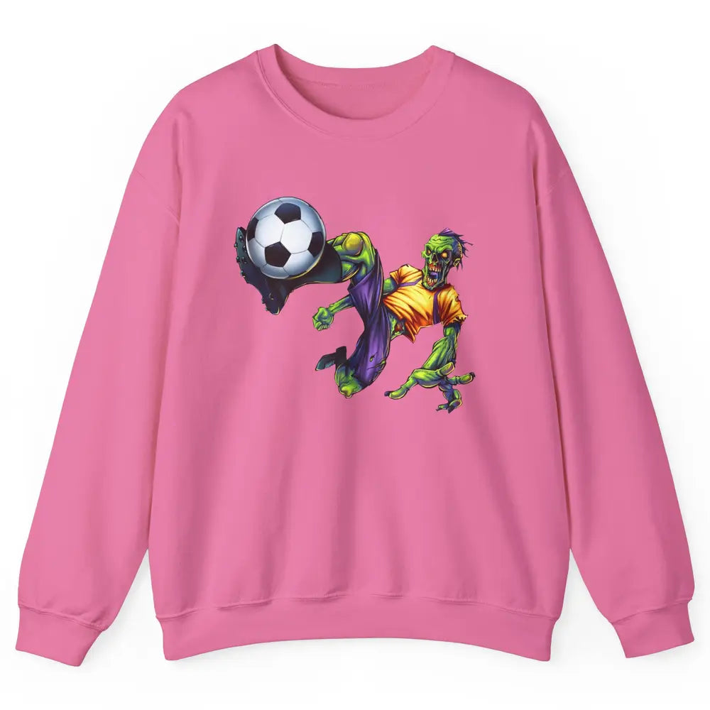 Zombie Soccer Striker Halloween Soccer Player Costume Gift Unisex Crewneck Sweatshirt
